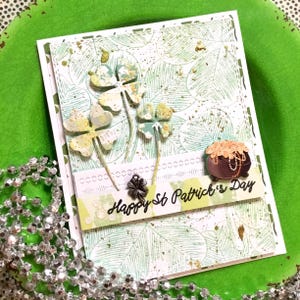 Carte Shamrock, carte Happy St. Patrick's Day avec trèfles, carte Pot of Gold, carte Lucky Clover, carte Lucky Vibes, Happy St. Paddy's Day