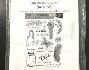 Unity Stamp Company July 2019 Kit of the Month, be a lot, CLEARANCE, Angie Girl Stamp, Feather Stamp, Dream Catcher Stamp Stamp destash