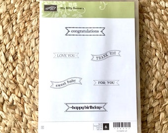 Stampin' Up Itty Bitty Banners Stamp Set with Coordinating Dies, REDUCED PRICE, Stampin' Up Destash, Retired Stampin' Up Stamp Set and Dies