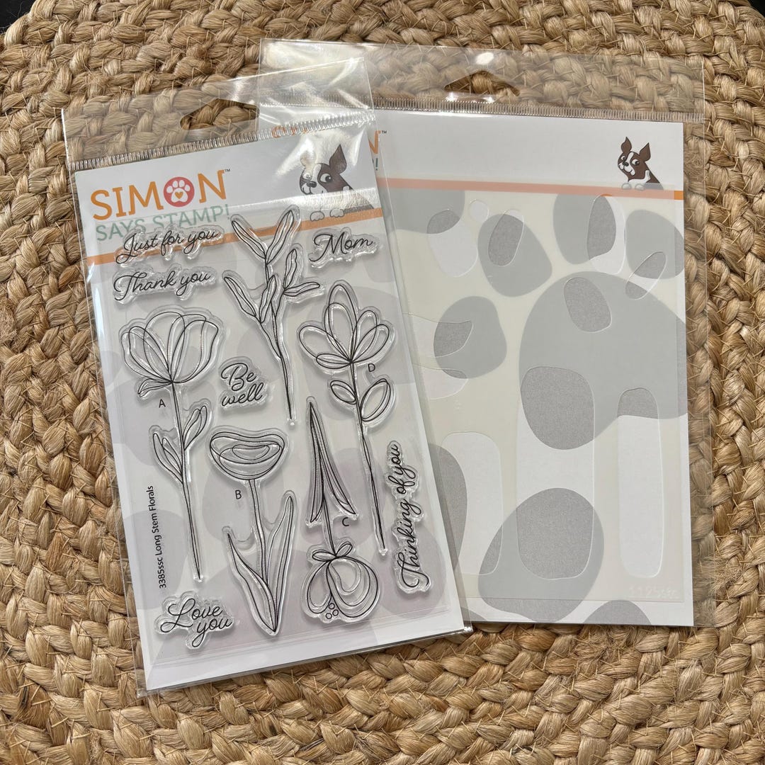 Simon Says Stamp Long Stem Florals Stamp Set and Coordinating Stencil ...