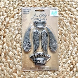 Tim Holtz Regal Adornments, Tim Holtz Ideaology Regal Adornments, Tim Holtz Metal Crowns, Tim Holtz Metal Wings, Tim Holtz Metal Charms
