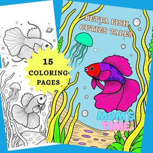 Explore Betta Fish Worlds – Fun Coloring Pages in Aquariums, Ponds & Magical Waters, instant download