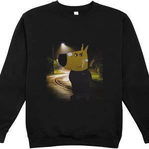 Streetwear Hoodie with Cartoon Character Design - Night Scene Pullover Sweatshirt - Unisex Black Hoodie for Casual Style
