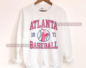 Atlanta Baseball sweatshirt crewneck, Atlanta baseball Tee, Vintage Baseball Crewneck, Atlanta baseball Tee, Custom Baseball Tee