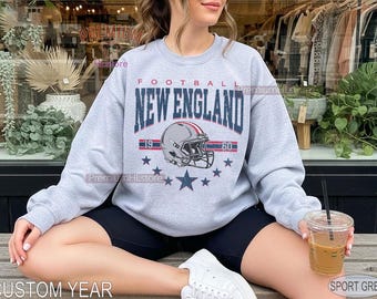 New England Football Sweatshirt crewneck tshirt | Trendy New England Football Fan Tee | Vintage Football Youth Tee |  Football Fan Shirt