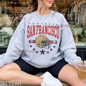 San Francisco Football Sweatshirt crewneck tshirt | Trendy San Francisco Football Fan Tee | Vintage Football Youth Tee |  Football Fan Shirt