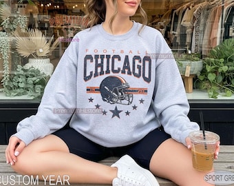 Chicago Football Sweatshirt crewneck tshirt | Trendy Chicago Football Fan Tee | Vintage Football Youth Tee |  Football Fan Shirt