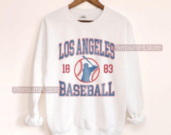 ロサンゼルス ベースボール スウェットシャツ クルーネック、ロサンゼルス ベースボール Tシャツ、ヴィンテージ ベースボール クルーネック、ロサンゼルス ベースボール Tシャツ、カスタム ベースボール LAD
