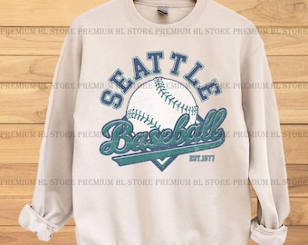 png pour tee-shirt Seattle Baseball | Baseball de Seattle vintage PNG | Fan de baseball PNG | DTF de baseball de Seattle |  conception de baseball