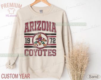 Sudadera con cuello redondo de los Arizona Coyotes, camiseta vintage de hockey de Arizona, camiseta de hockey de Arizona, suéter juvenil de hockey de los Coyotes