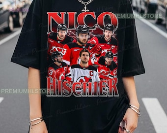 Nicki Hischier T-Shirt, Komfortfarben Nick Hischier T-Shirt, Bootleg Rap Hockey-T-Shirt, Devils Hockey-Hemd