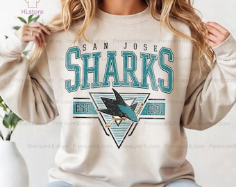 Haie Hockey-Sweatshirt | San Jose Sharks Rundhalsausschnitt | San Jose Hockey Jugend Kleinkind Baby Shirt |San Jose Sharks Hoodie