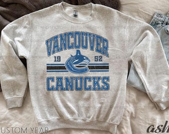 Felpa Vancouver Hockey / Felpa Vancouver Canucks / Maglia Vancouver Hockey per ragazzi / Felpa girocollo Vancouver Canucks