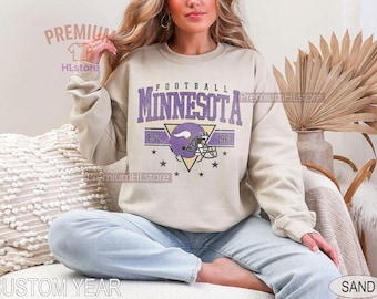 Felpa vintage in stile Minnesota Football: morbida felpa unisex con scollo rotondo / maglietta per bambini piccoli Minnesota Football / maglietta Minnesota Football