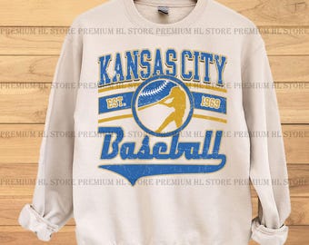 Béisbol de Kansas City PNG / Béisbol vintage de Kansas City PNG / Fanático del béisbol PNG / Béisbol de Kansas City DTF / diseño de béisbol