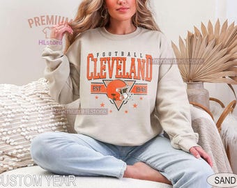 Vintage Style Cleveland Football Sweatshirt: Soft Unisex Crewneck | Cleveland Football youth toddler baby shirt | Cleveland Football tee