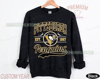Felpa Pittsburgh Penguins, felpa vintage da hockey per ragazzi Pittsburgh, maglietta da hockey Pittsburgh, felpa con cappuccio da hockey Penguins