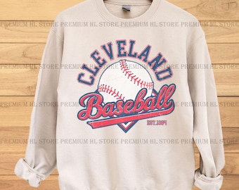 Cleveland Baseball png per maglietta / Baseball Cleveland vintage PNG / Baseball Fan PNG / Cleveland baseball DTF / design baseball