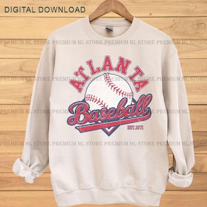Atlanta Baseball png for tee | Vintage Atlanta baseball PNG| Baseball Fan PNG | Atlanta baseball DTF |  baseball design