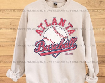 Atlanta Baseball png for tee | Vintage Atlanta baseball PNG| Baseball Fan PNG | Atlanta baseball DTF |  baseball design