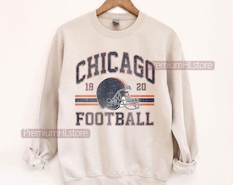 Sudadera vintage de fútbol americano de Chicago, camiseta de aficionado al fútbol americano de Chicago, camiseta retro de fútbol americano, camiseta con gráficos de fútbol americano.