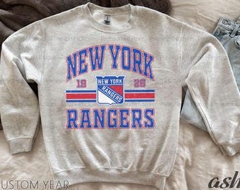 Sudadera de hockey de Nueva York / Sudadera de los New York Rangers / Camiseta juvenil de hockey de Nueva York / Sudadera de cuello redondo de los New York Rangers