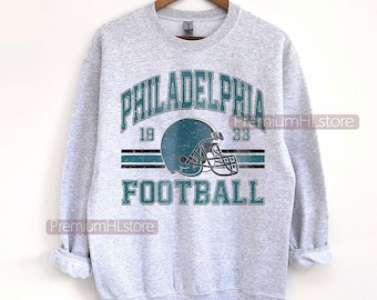 Bluza z nadrukiem w stylu vintage z motywem drużyny futbolowej Philadelphia, koszulka kibica drużyny futbolowej Philadelphia, koszulka retro z motywem drużyny futbolowej, koszulka z grafiką z motywem futbolu amerykańskiego