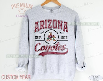 Sudadera de los Coyotes de Arizona, sudadera juvenil de hockey vintage de Arizona, camiseta de hockey de Arizona, sudadera con capucha de hockey de los Coyotes