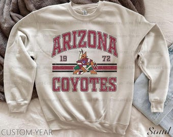 Sudadera de hockey de Arizona / Sudadera de los Coyotes de Arizona / Camiseta juvenil de hockey de Arizona / Sudadera de cuello redondo de los Coyotes de Arizona
