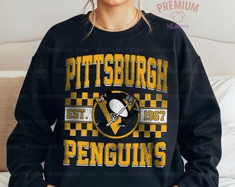 Felpa Pittsburgh Penguins, felpa vintage da hockey per ragazzi Pittsburgh, maglietta da hockey Pittsburgh, felpa con cappuccio da hockey Penguins