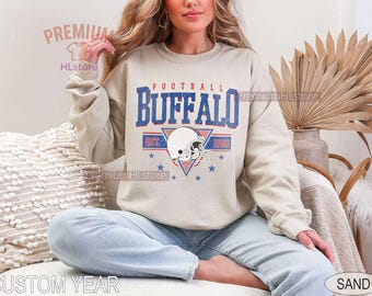 Vintage Style Buffalo Football Sweatshirt: Soft Unisex Crewneck | Buffalo Football youth toddler baby shirt | Buffalo Football tee