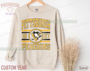 Felpa girocollo dei Pittsburgh Penguin, maglietta vintage dei tifosi di hockey dei Pittsburgh, maglietta da hockey dei Pittsburgh, maglione da hockey per ragazzi dei Penguins