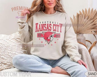 Vintage Style Kansas City Football Sweatshirt: Soft Unisex Crewneck | Kansas City Football youth toddler shirt | Kansas City Football tee