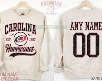 Personalized Carolina Hurricanes Sweatshirt, Carolina Hurricanes crewneck, Carolina Hockey shirt, Custom Hockey Shirt, Hockey Number Shirt