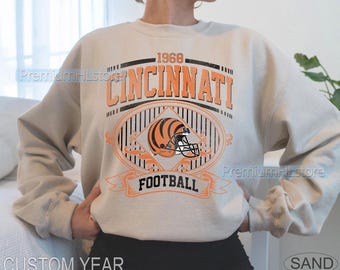 Sudadera de fútbol de Cincinnati, camiseta de cuello redondo, camiseta de fútbol de Cincinnati, camiseta de aficionado al fútbol, regalos de fútbol de Cincinnati, sudadera de cuello redondo para el día del juego