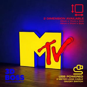 MTV MTV luminous license plate sign Music television lighted sign M tv led rap logo