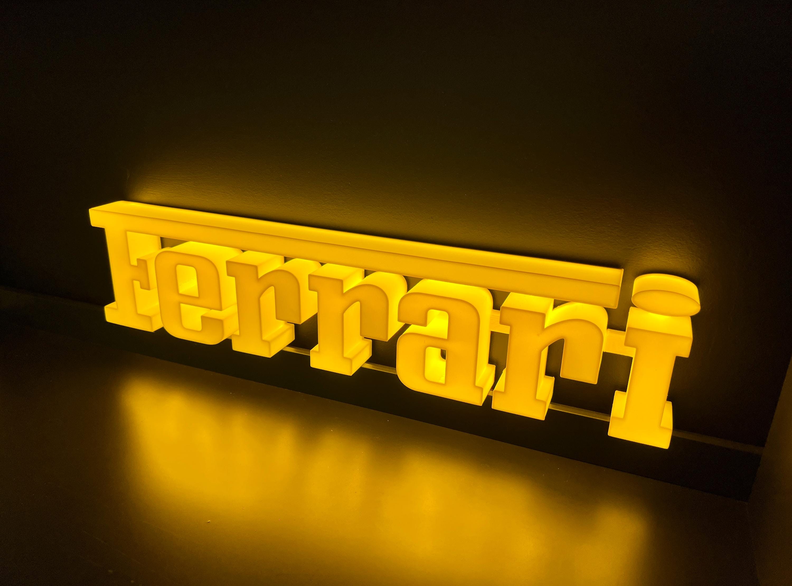 Ferrari Lighted Sign LED Neon Logo Cavallino Lamborghini Porsche ...