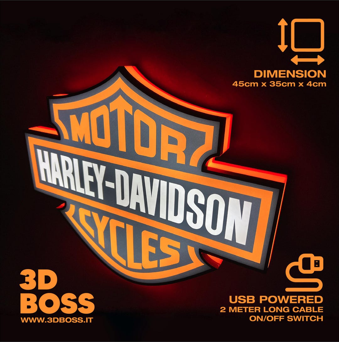 Haley Led Sign Harley-davidson Lighted Sign Neon Lighted Sign Harley Davidson LED Logo ...