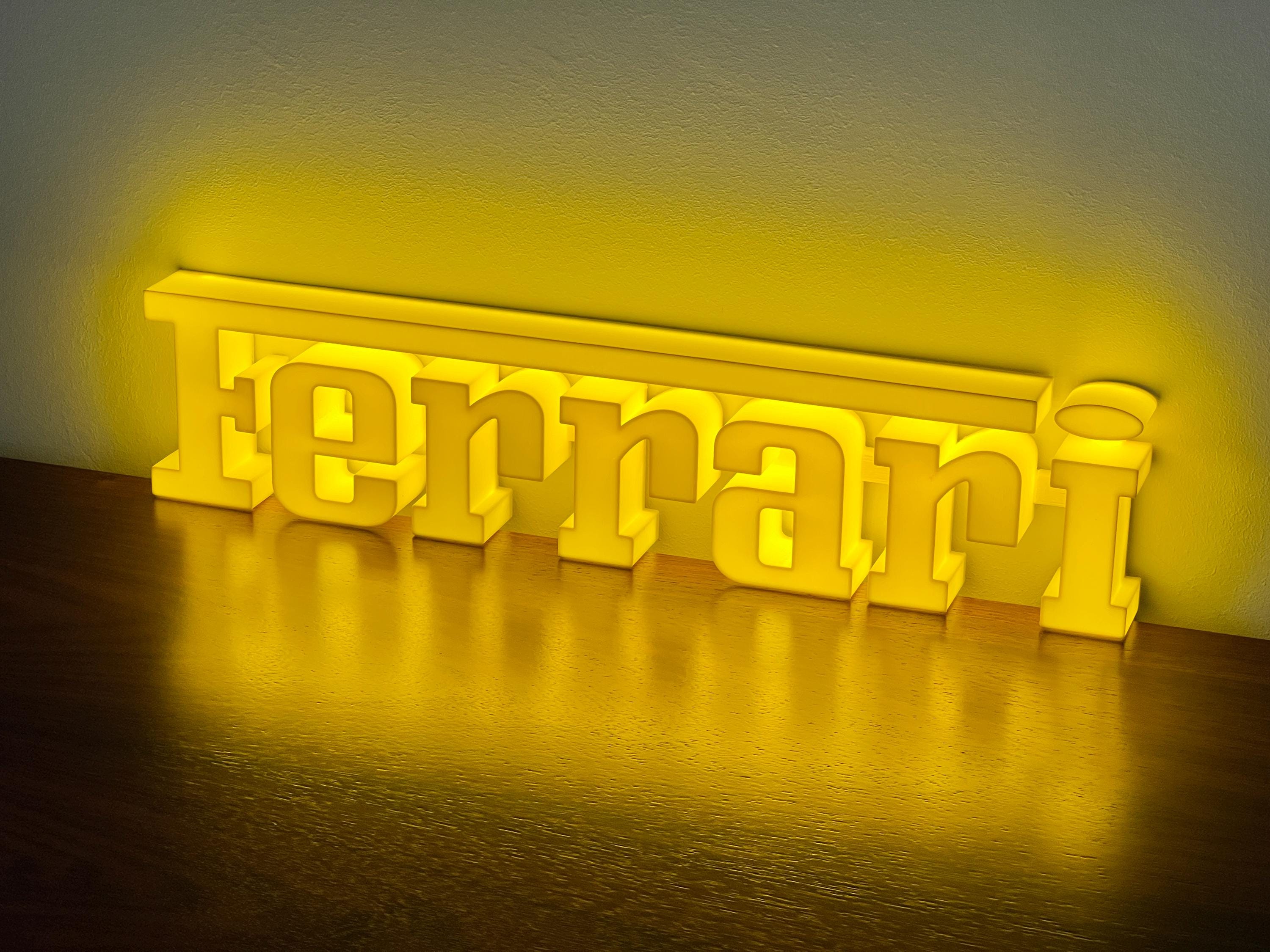 Ferrari Lighted Sign LED Neon Logo Cavallino Lamborghini Porsche ...