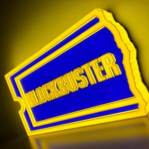 Blockbuster lighted sign Block buster vintage lighted sign film license plate
