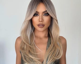 17 Inch Light Blonde Long Straight Layered Heat Resistant  display picture 3