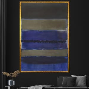 Mark Rothko Canvas Painting - Blue and Green Abstract Art, Modern Wall Decor, Mid-Century Gift, Large Canvas Artwork