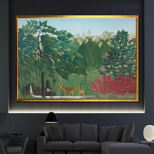 Henri Rousseau The Waterfall Canvas Painting - Exotic Jungle Wall Art - Famous Artist Print - Classic Home Gift
