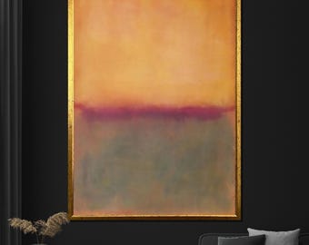 Mark Rothko Canvas Painting - Soft Orange and Purple Abstract Art, Modern Wall Decor, Mid-Century Gift, Large Artwork