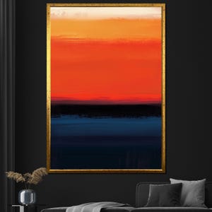 Mark Rothko Canvas Painting - Sunset Red and Blue Abstract Art, Modern Wall Decor, Mid-Century Gift, Large Canvas Artwork