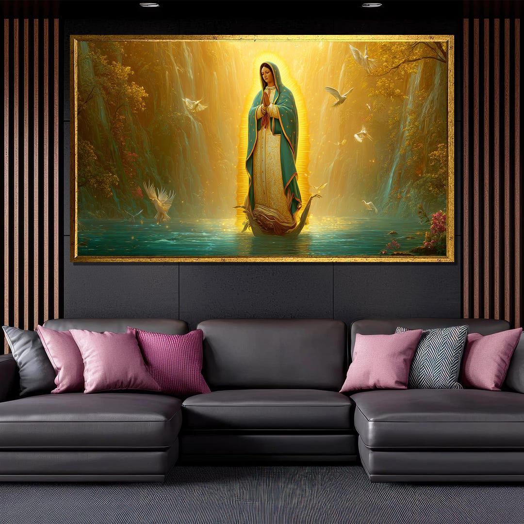 Our Lady of Guadalupe Canvas Painting, Catholic Virgin Mary Wall Art ...