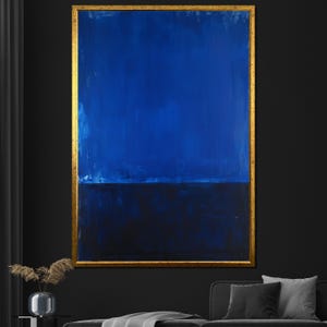 Mark Rothko Canvas Painting - Deep Blue Abstract Art, Modern Wall Decor, Mid-Century Gift, Large Canvas Artwork