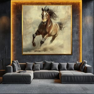 Running Horse Canvas Painting Large Wall Art for Living Room Elegant Horse Decor Modern Home Gift Idea