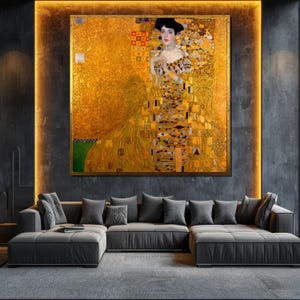 Gustav Klimt Portrait of Adele Bloch-Bauer Canvas Painting, Art Nouveau Wall Decor, Golden Masterpiece, Classic Artwork, Gift