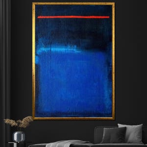 Mark Rothko Canvas Painting - Deep Blue Abstract Art, Minimalist Wall Decor, Mid-Century Gift, Large Canvas Artwork